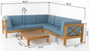 Brava X-Back 4-Piece Sofa Set, Blue by HouseOfZazla
