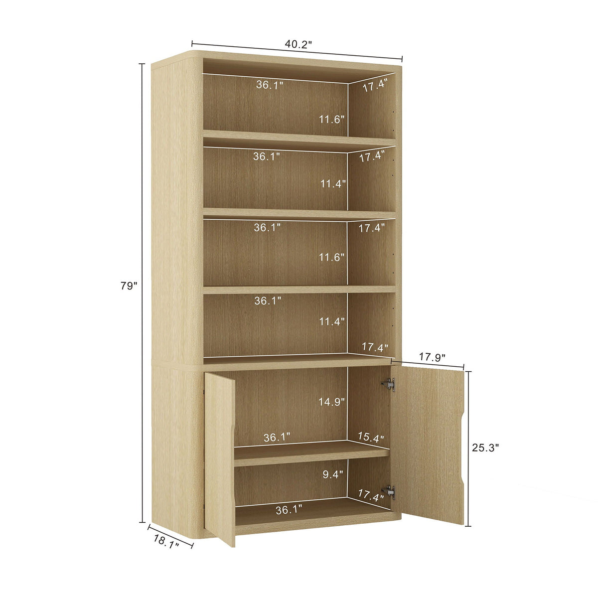 Rivington - Modern Bookcase Cabinet, photo 12 of 12