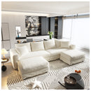 Deep Seat Convertible Sofa With Soft Pillows And Ottomans by HouseOfZazla