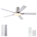 Flush Mount Ceiling Fans With LED Light And Remote Control, 5 Blades by HouseOfZazla