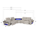 Nova - Sectional With Bluetooth Speaker, LED And Lifting Wine Cabinet