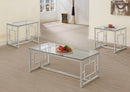 Merced 3-piece Rectangular Coffee and End Table Set Nickel
