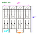 4 Pack Metal Garden Trellis 71" x 17.7" Rustproof Trellis for Climbing Plants Outdoor Flower Support Black
