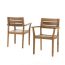 Stamford Dining Chairs Set of 2, Acacia Wood Patio Armchair