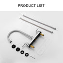 Stainless Steel Kitchen Sink Faucet With 2 Handles, 3 Hole Installation by HouseOfZazla