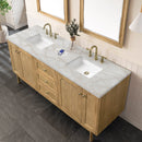 James Martin Laurent 72" Dual Mount Double Bathroom Vanity, Light Natural Oak