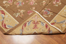 9' x 12' Hand woven Wool French Aubusson Needlepoint Area rug Brown