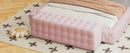 All Covered Velvet Upholstered Ottoman, Rectangular Footstool, Bedroom Footstool, No Assembly Required, Elegant and Luxurious, Pink