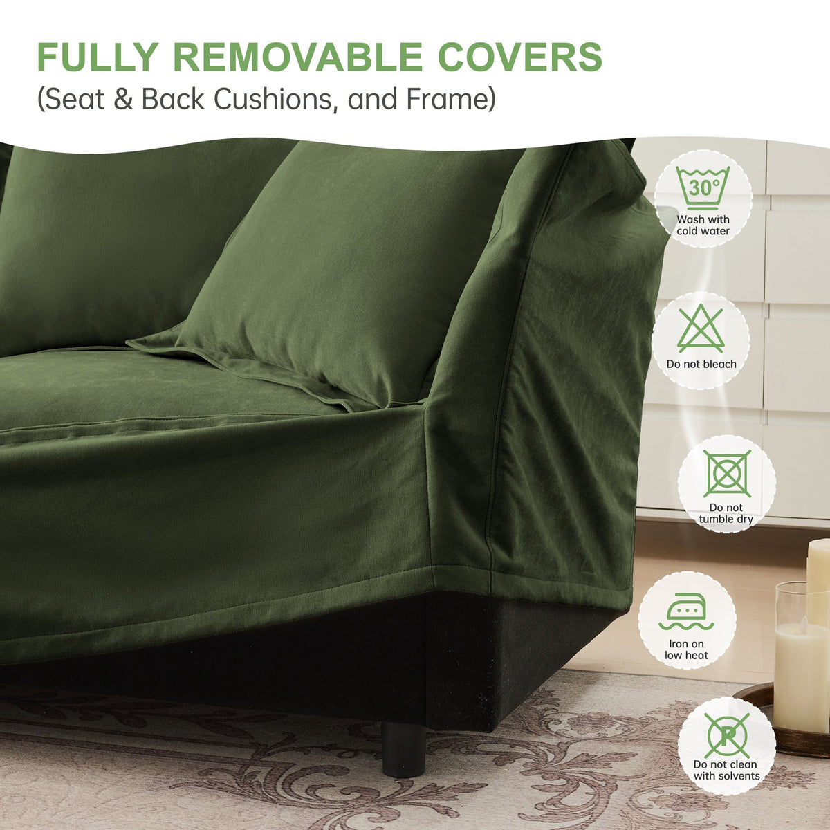 Modern Slipcovered 2-Seat Sofa, photo 10 of 10