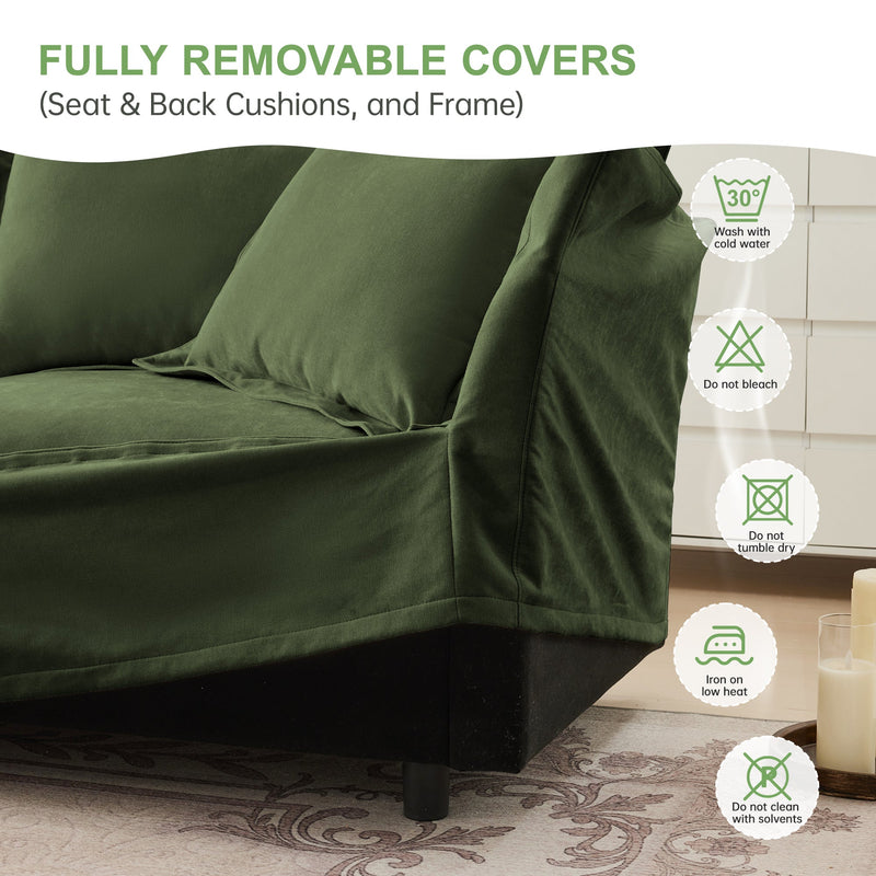 Modern Slipcovered 2-Seat Sofa, photo 10 of 10