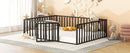 Metal Floor Bed Frame With Fence And Door by HouseOfZazla