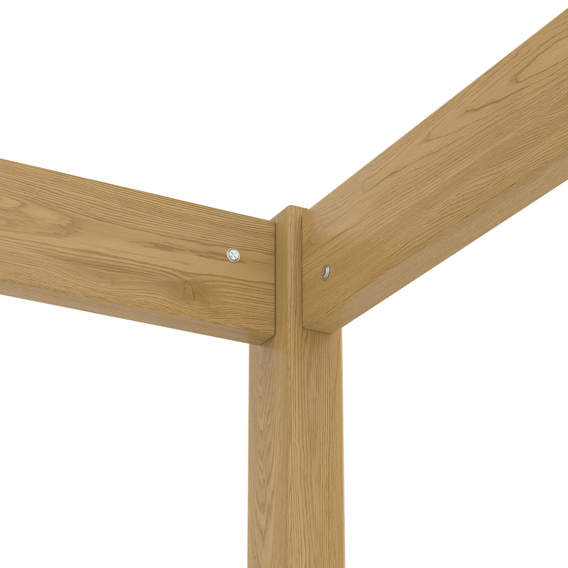 Twin Size Canopy Bed Frame with Guardrails for Kids, photo 7 of 9