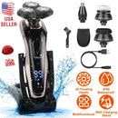 5 In 1 Electric Razor Shaver Rechargeable Cordless Head Beard Trimmer Shaver Kit IPX6 Waterproof Dry Wet Grooming Kit
