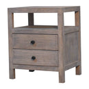 2 Drawer Open Bedside Table - Gray Ash by HouseOfZazla