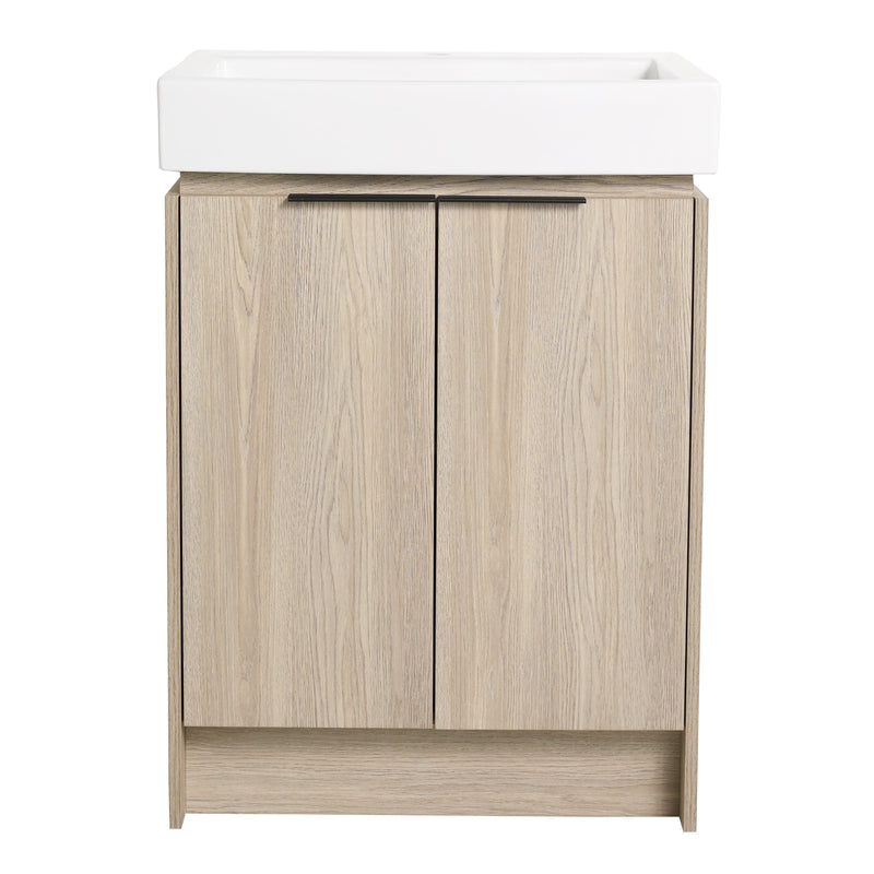 24 Inch Bathroom Vanity With Ceramic Basin (KD-Packing)
