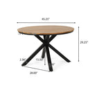 5 Piece Outdoor Dining Set With Round Table And 4 Wrapped Chairs - Black / Brown / Teak by HouseOfZazla