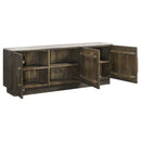 Dennis 3-door Marble Top Sideboard Buffet Tobacco Grey