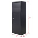 Large Package Delivery Parcel Mail Drop Box With Lockable Storage Compartment Heavy Duty Weatherproof For Express Mail Delivery For Home & Business Use - Black by HouseOfZazla