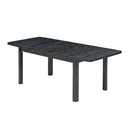 Topmax - Rustic Extendable Dining Table Set With Removable Leaf, 6 Upholstered Armless Dining Chairs And 2 Padded Arm Chairs, 9 Pieces by HouseOfZazla