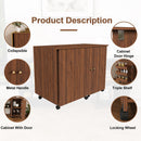 57.5" Foldable Sewing Machine Table with Storage & Casters