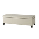Upholstered PU Leather Storage Ottoman with Solid Wooden Legs by HouseOfZazla