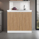 Salento Freestanding Sink, Double Door Cabinet, Two Shelves by HouseOfZazla