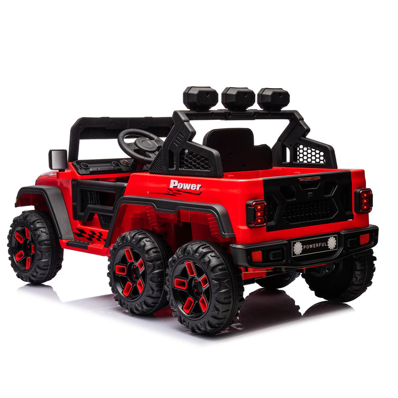 24V Ride On Large PickUp Truck car for Kids,ride On 4WD Toys with Remote Control,Parents Can Assist in Driving,Bluetooth music version,Pickup truck design with spacious storage in the rear.