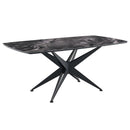 Klaus - Dining Table - Crystal Tempered Glass Top & Black Finish by Unique Piece Furniture