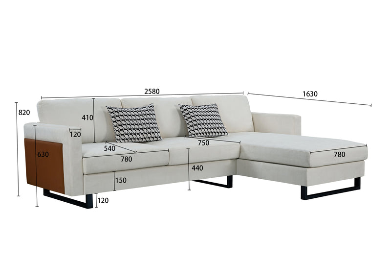 Walker Edison | Linen Sectional Sofa with Chaise