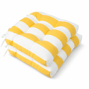 Outdoor Chair Cushions Set of 2, 19 x 19 x 4 Inch Tufted Seat Cushions with Ties by HouseOfZazla