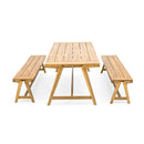 Outdoor 3-Piece Picnic Table Set in Acacia Wood by HouseOfZazla
