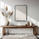 Black Squiggly Mirror - Rectangular Wavy Mirror