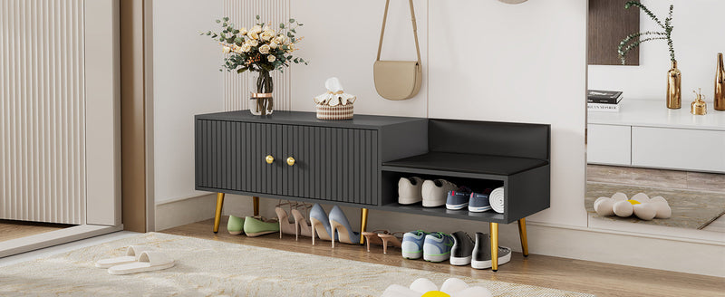 Walker Edison | Modern Entryway Shoe Storage Bench