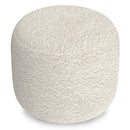 Chantal - Round Pouf - White by HouseOfZazla