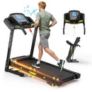Foldable Treadmill With Incline For Home, Electric Running Machine With Speed Control, Pulse Monitor, 12 Training Programs - Black by HouseOfZazla