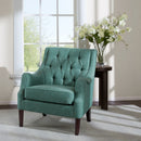 Qwen - Button Tufted Accent Chair With - Teal by HouseOfZazla