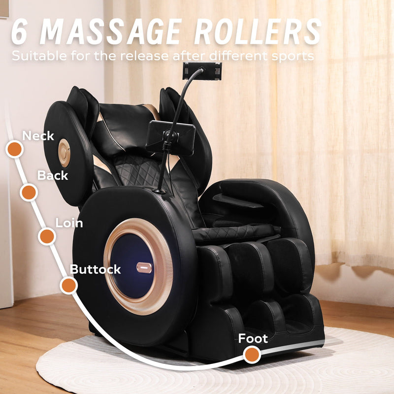 Automatic Massage Chair Recliner With Zero Gravity And Full Body Air Pressure - Black, photo 7 of 9