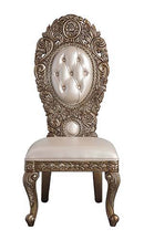 Constantine - Side Chair (Set of 2) - Synthetic Leather , Brown & Gold