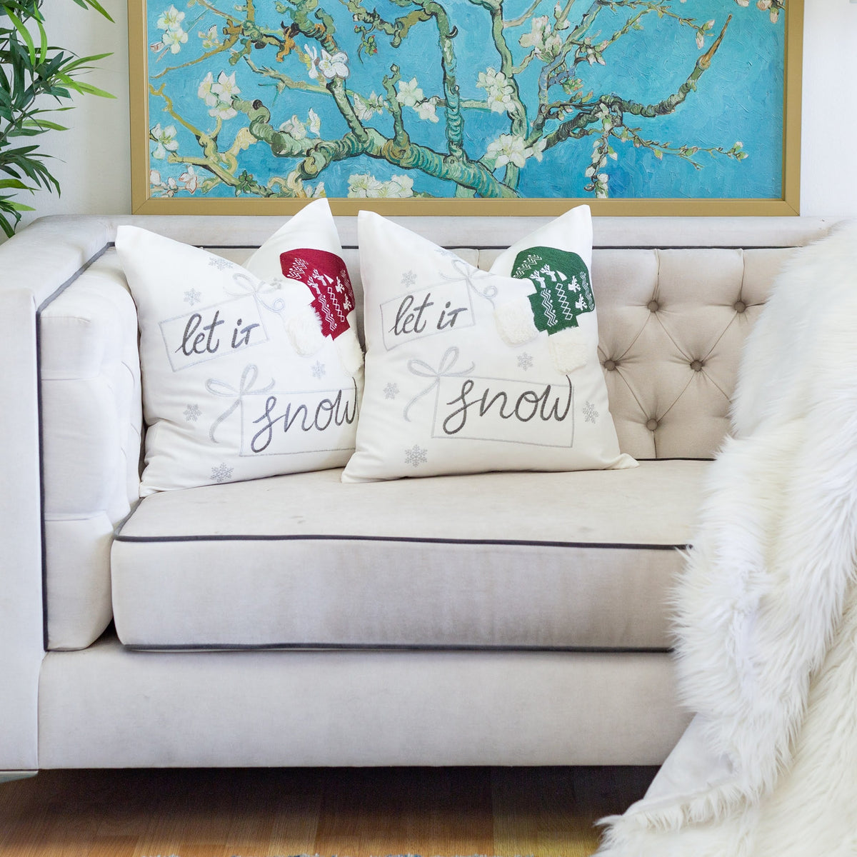 Let It Snow Christmas Throw Pillow, photo 7 of 10