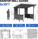 9X10FT Hardtop Grill Gazebo with Storage Shelves and Expansion Platform by HouseOfZazla
