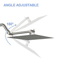 Luxury Rain Shower Head With Adjustable Arm, 10" Square, Stainless Steel - Brushed Nickel
