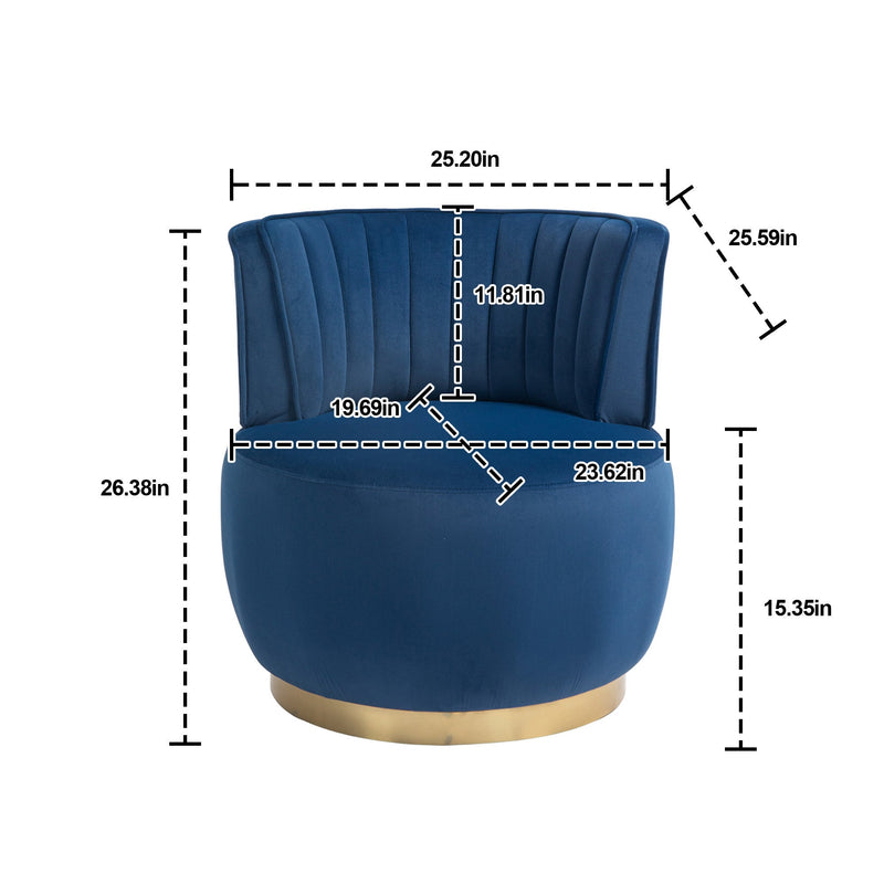 360 Degree Swivel Cuddle Barrel Accent Sofa Chairs, Round Armchairs with Wide Upholstered, Fluffy Velvet Fabric Chair for Living Room, Bedroom, Office, Waiting Rooms