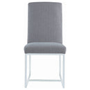 Upholstered Dining Chair Set With Base (Set of 2) - Gray