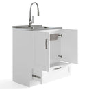 Reed - Deluxe Laundry Cabinet With Pull-Out Faucet And Stainless Steel Sink by Unique Piece Furniture