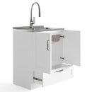 Reed - Deluxe Laundry Cabinet With Pull-Out Faucet And Stainless Steel Sink by Unique Piece Furniture