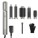 6 In 1 Hot Air Styler Volumizer Straightener Curler Dryer Automatic Wrap Styler Hair Dryer Brush Set with 3 Temp Settings ALCI Plug Glove Cable Zip Ti