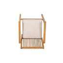 5-Piece Acacia Wood Outdoor Dining Set, Patio Table & Chairs with Removable Cushions by HouseOfZazla
