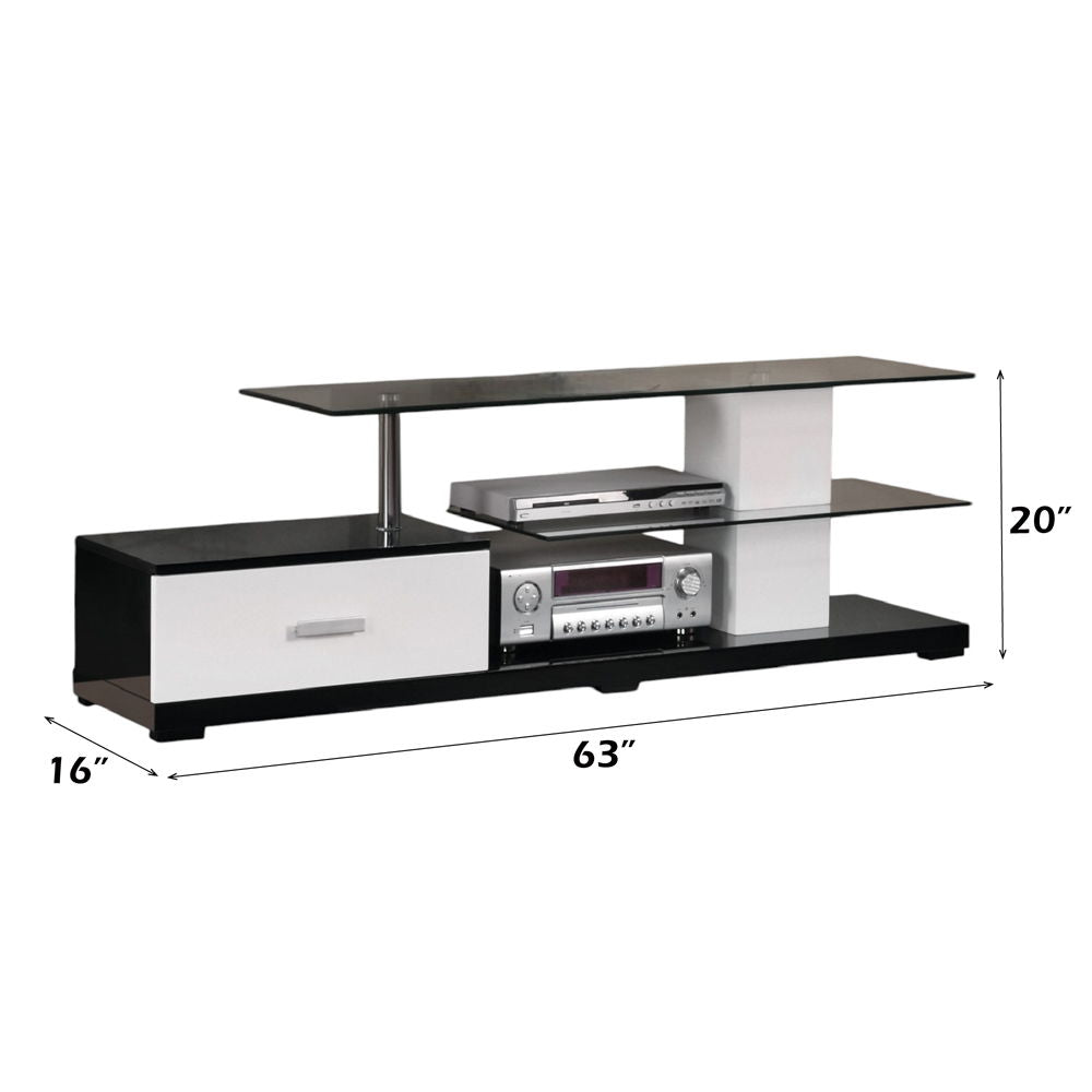 Ivana - TV Stand - White & Black, photo 2 of 2