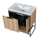 30 Inch Freestanding Bathroom Vanity With Resin Basin, 30x18