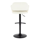Margarite - Contemporary Adjustable Barstool With Swivel With Rounded T Footrest (Set of 2)